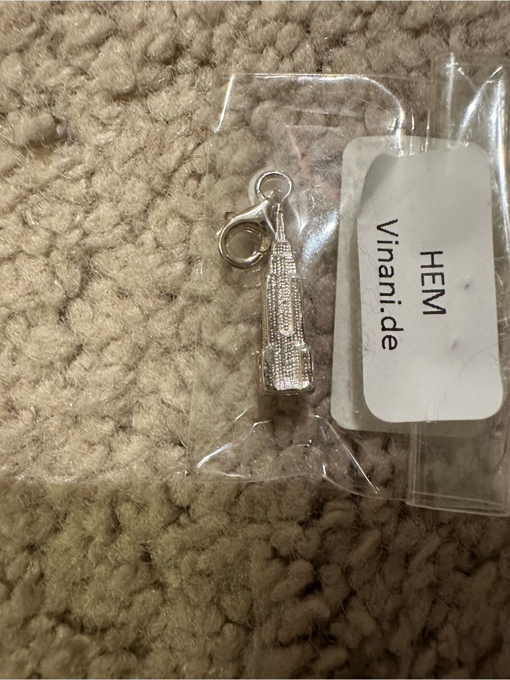 Silver Empire State Building Charm Pendant